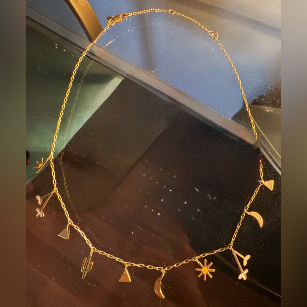 Madewell Gold Necklace with Western Charms